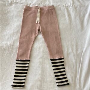 Petite Hailey NWOT thermal stripe cuff leggings
